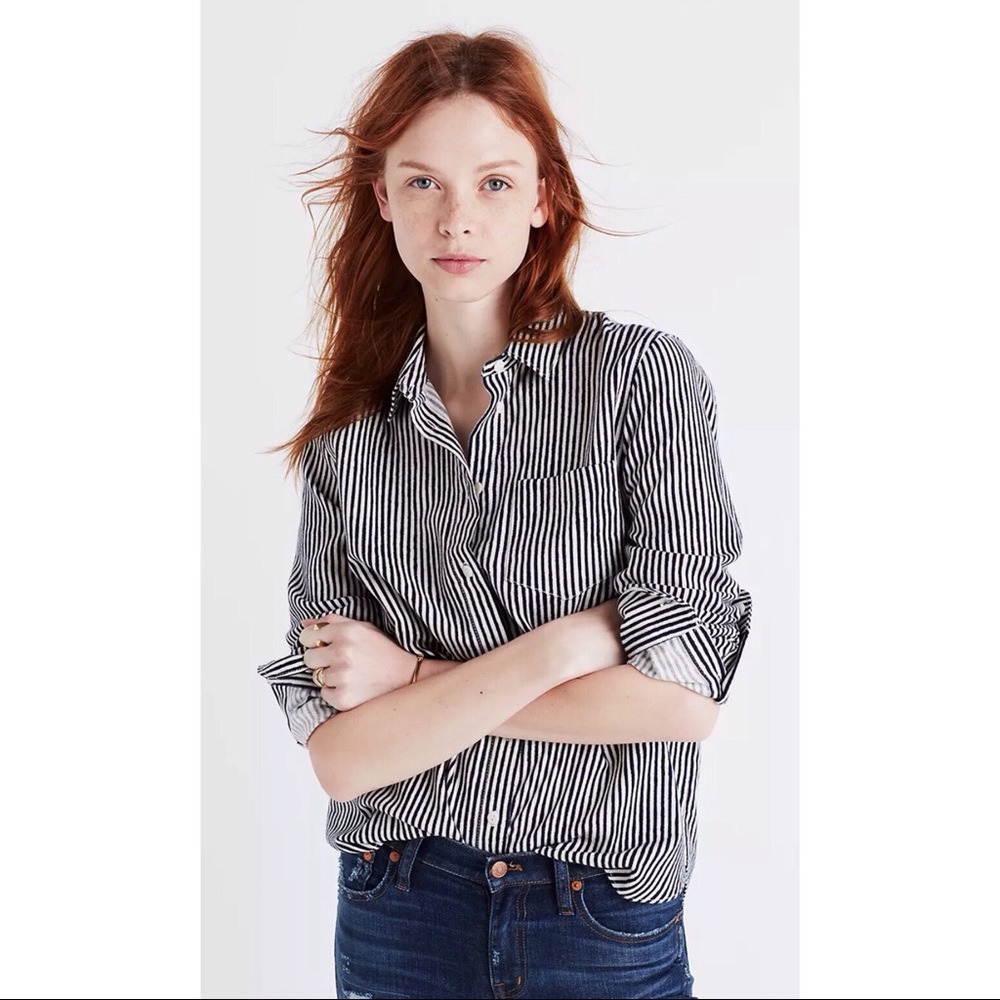 Madewell Flannel Shrunken Ex-Boyfriend Shirt